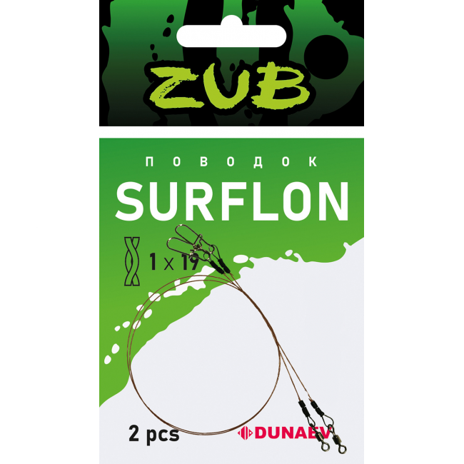 Поводок Dunaev Zub Surflon 1*19 12кг 25см Поводок Dunaev Zub Surflon 1*19 12кг 25см
