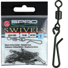 Вертлюг Spro Rolling Swivel Hanging Snap бочонок с застежкой №2