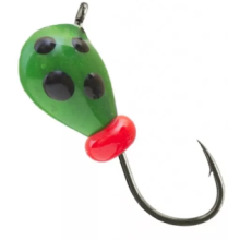 Мормышка вольфрамовая Lumicom Капля с ушком обмазка точки d4.0мм (Gt, зеленая-точки)