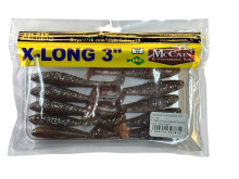 Приманка силиконовая Tilzit X-Long 3" (Светло-коричневый/Прозрачный с блестками)