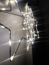 Гирлянда занавес светодиодная Роса Звезда проволока 3м (Желтый)