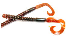 Приманка силиконовая Червь (1) (029, Машинное масло с блестками)