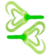 Приманка силиконовая Helios Credo Four Tail твистер 3,35" 8,5см (007, Electric Green)