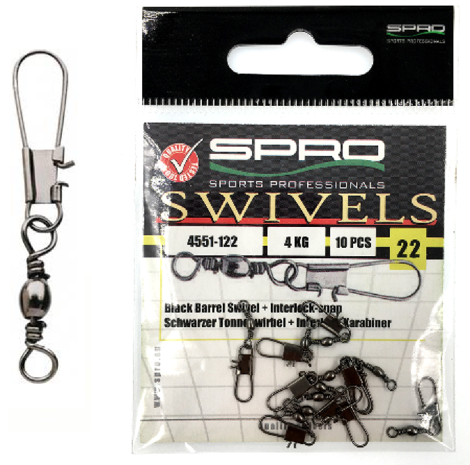 Вертлюг с карабином Spro Barrel Swivel Interlock Snap №22 Вертлюг с карабином Spro Barrel Swivel Interlock Snap №22