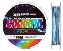 Плетеный шнур Mifine Colorful X8 100м