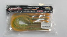 Приманка силиконовая Tilzit Pike Perch 12см (Оранжевый с зелеными блестками)
