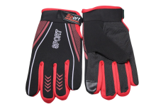 Перчатки рыболовные Sport на липучке (Черно-красный)