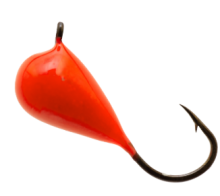 Мормышка вольфрамовая Lumicom Капля с ушком обмазка d5.0мм (R, красная)