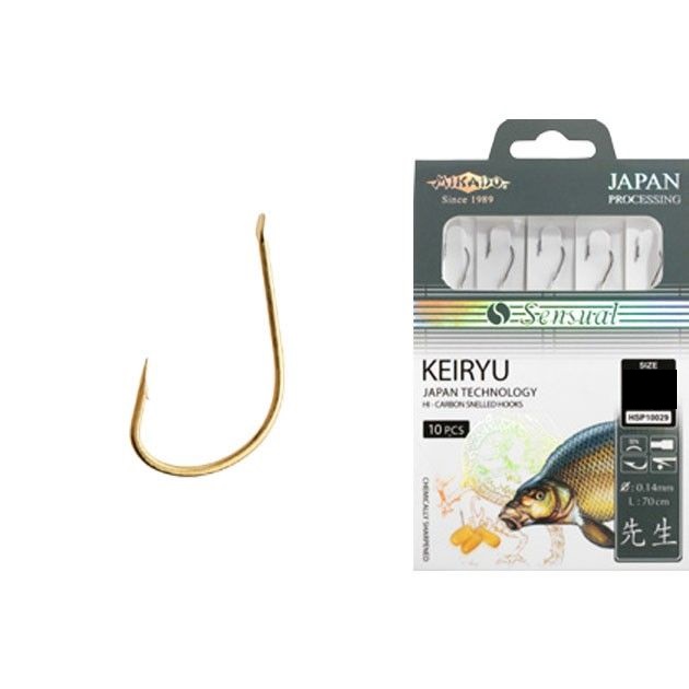Крючок с поводком Mikado Sensual Keiryu G 0.16мм 70см №10 Крючок с поводком Mikado Sensual Keiryu G 0.16мм 70см №10