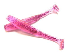 Приманка силиконовая Снеток одноцветная (035, Розовый с блестками)