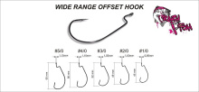Крючок офсетный Crazy Fish Wide Range Offset Hook WROH 1/0 (1000шт)