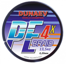 Плетеный шнур Dunaev Braid PE X4 Ярко-зеленый 150м