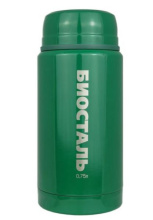 Термос Biostal-Охота 0,75л c широким горлом суповой с ложкой зеленый кедр