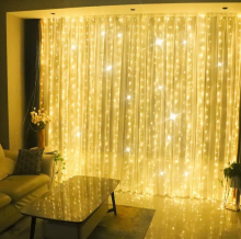 Гирлянда занавес светодиодная Роса Елка пластик 3м (Желтый)
