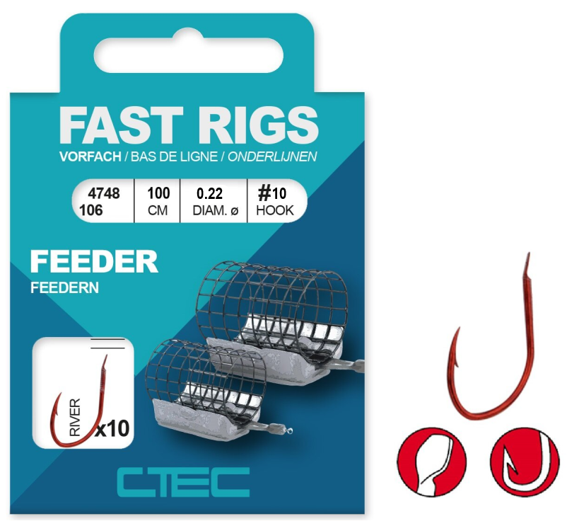Крючок с поводком Spro C-tec Fast Rigs River Feeder 100см 0.22мм №10 Крючок с поводком Spro C-tec Fast Rigs River Feeder 100см 0.22мм №10