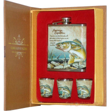 Набор Рыба (фляжка 210мл + 3 стопки)¶