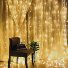 Гирлянда занавес светодиодная 160L 1,5*1,5м (Желтый)