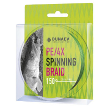 Плетеный шнур Dunaev Spinning Braid PE X4 Ярко-зеленый 150м