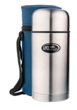 Термос Biostal 0,75л c широким горлом суповой в чехле с кнопкой