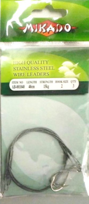 Поводок AB-Mikado 1040 с крючками 40см/15кг(3шт)