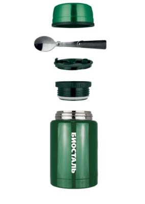 Термос Biostal-Охота 0,75л c широким горлом суповой с ложкой