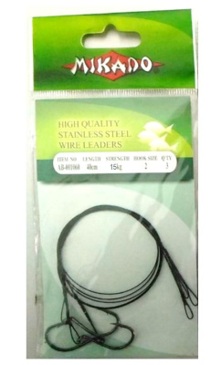 Поводок AB-Mikado 1060 с крючками 40см/15кг(3шт)