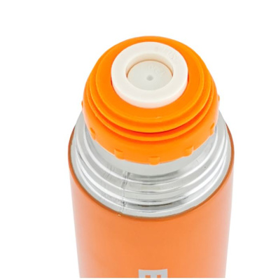 Термос Biostal 1,0л c узким горлом с кнопкой оранжевый (2)