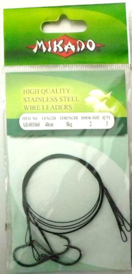 Поводок AB-Mikado 1060 с крючками 40см/8кг(3шт)