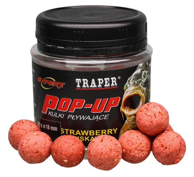 Бойлы Traper POP-UP Expert, 18mm, 50g,  Truskawka