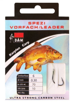Поводок карповый Dam Spezi Carp 0.30мм 70см 5,4кг №6