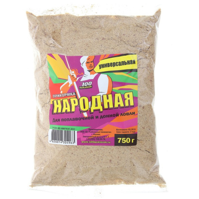 Прикормка "100 Поклёвок", летняя, Народная, 750g