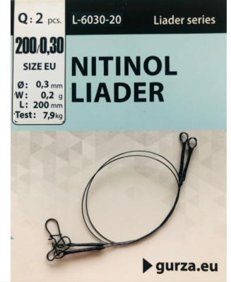 Поводок Gurza Nitinol Liader с застежкой L 200/0,30мм
