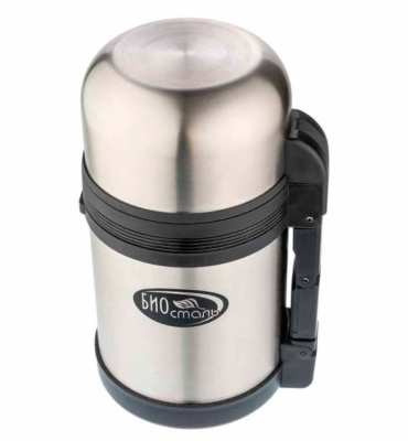 Термос Biostal 1,2л универсальный с дополнительной чашкой с ручкой и ремешком (1)