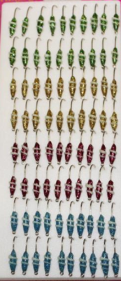 Мормышка фосфорная винтовая с глазком с отв. №8 зелн.кр.винт¶