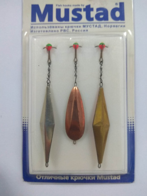 Блесна РВС Тройник/капля, 2-х сторонняя, набор, тип-10 (3шт)