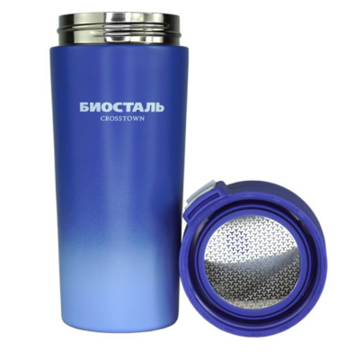 Термос - кружка Biostal-Crosstown 0,4л с фильтром из нержавеющей стали небесная лазурь (3)