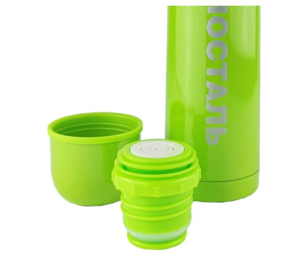 Термос Biostal 1,0л c узким горлом с кнопкой зеленый (2)